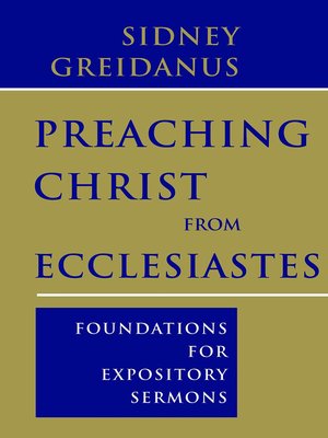 cover image of Preaching Christ from Ecclesiastes